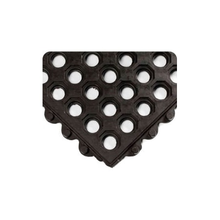 Tennesee Mat Co Wearwell 24/Seven NBR Rubber Anti Fatigue Mat 5/8in Thick 3' x3' Black 572.58x3x3NBRBK